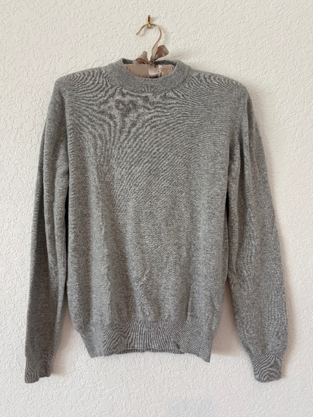 Maglifico Light Grey Crew Neck Wool & Cashmere Blend Italian Sweater Medium